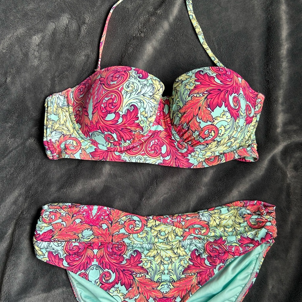 La Vie En Rose Colorful Floral Bikini Set
